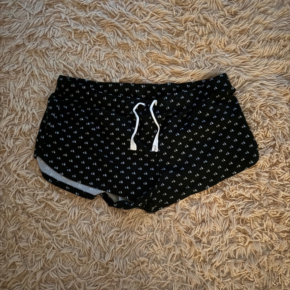 calvin klein black and white pj shorts